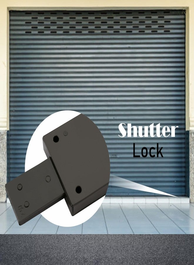 Duke Shutter Lock Sleek Pack of 2 Pieces Rolling Shutter Lock 3 Turn Shutter Locks Locks for Shutter & Main gate Color Black Steel - Image 2